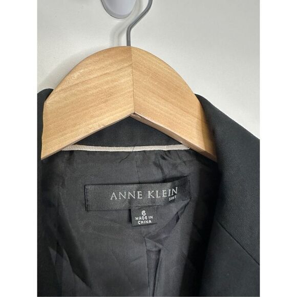 Anne Klein Suit Jacket Womens Size 6 Formal Black One Button - Picture 3 of 5